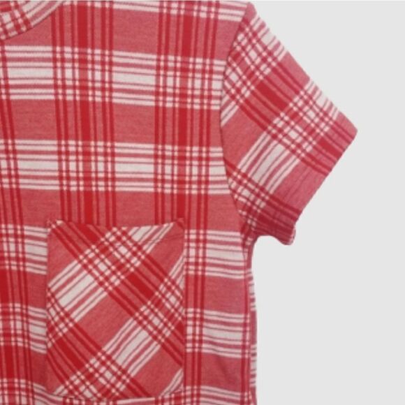 Zara》 Trafaluc Red & White Plaid Tunic Style Top NWOT - Picture 2 of 7